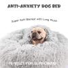 Himax Dog Bed, 66 cm, with Attached Blanket, Soothing Wood, Light Gray view 3