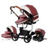 3-in-1 Convertible Baby Stroller, Folding Travel Stroller with Aluminum Frame (Red 518) view 1