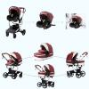 3-in-1 Convertible Baby Stroller, Folding Travel Stroller with Aluminum Frame (Red 518) view 3