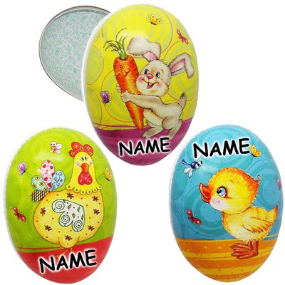 10 Fillable Cardboard Easter Eggs, Custom Name, Various Sizes and Designs