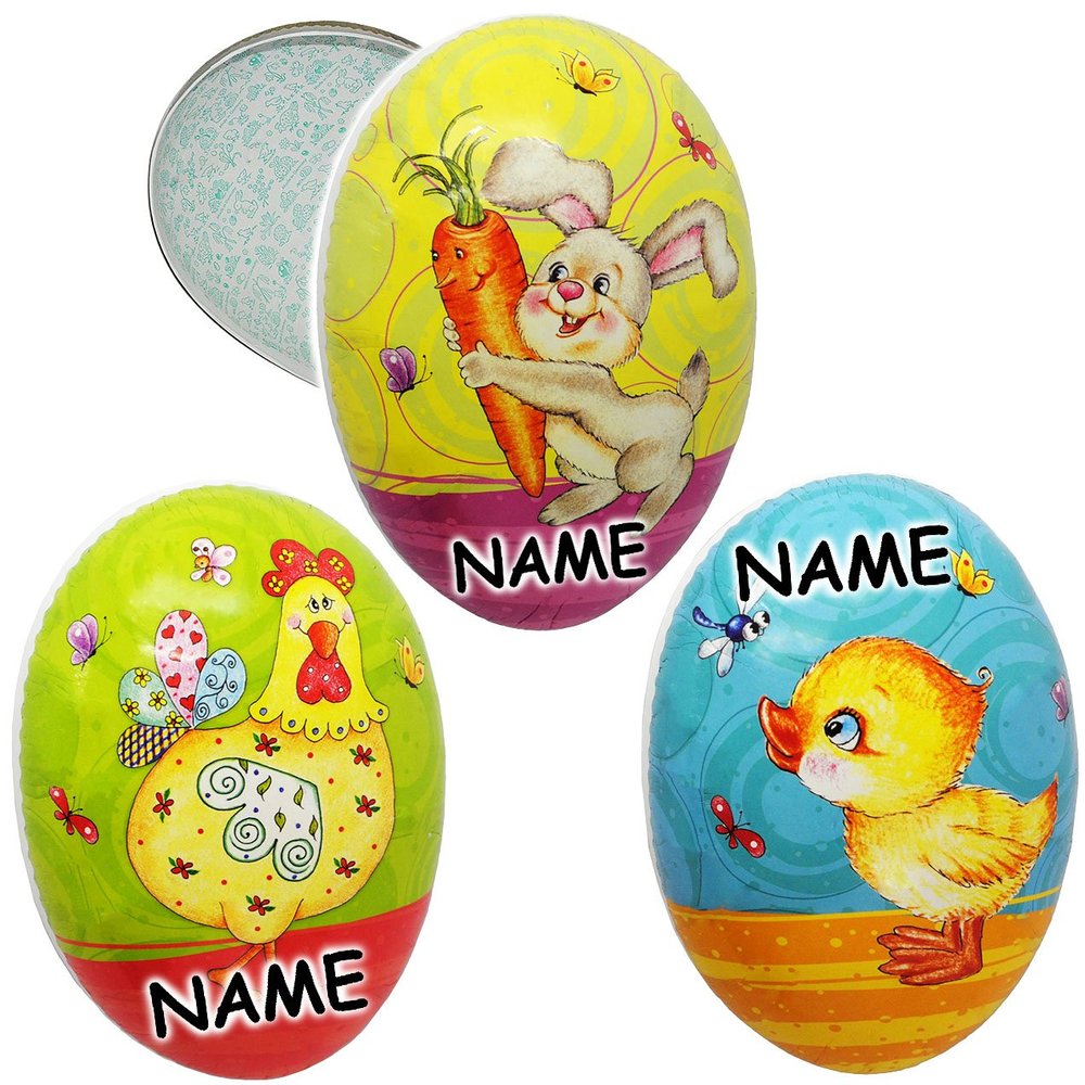 10 Fillable Cardboard Easter Eggs, Custom Name, Various Sizes and Designs