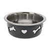 Stainless Steel Food and Water Bowl with Non-Slip Silicone Coating, 16 x 6 cm view 1