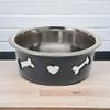 Stainless Steel Food and Water Bowl with Non-Slip Silicone Coating, 16 x 6 cm view 3