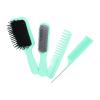 4-Piece Hair Comb and Styling Brush Set, Green view 1