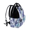 LDIYEU Green and White Leaf Plant Diaper Bag Travel Backpack view 3