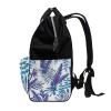 LDIYEU Green and White Leaf Plant Diaper Bag Travel Backpack view 4