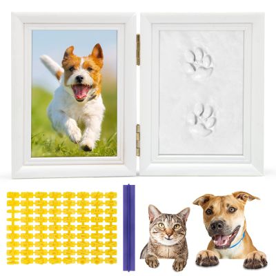 Coldairsoap Pet Pawprint Keepsake Kit with Wooden Dog Picture Frame