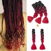 Gairyan Jumbo Braids Extensions, Synthetic Hair, 5-Piece, 24 in, Ombre, Black/Wine Red/Red view 1