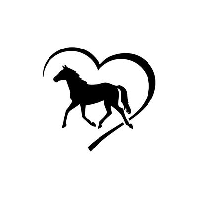 Horse Heart Sticker 13x12cm in 21 Colors