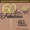 Siipoo 60 & Fabulous Birthday Cake Topper, Black and Gold Glitter view 2