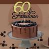 Siipoo 60 & Fabulous Birthday Cake Topper, Black and Gold Glitter view 4