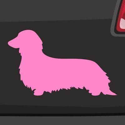 Long-Haired Dachshund Sticker, 6 Sizes, 21 Colors – Dachshund Teckel Hunting Dog