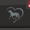 Horse Heart Sticker - 6.5x6cm - Gray view 1