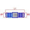 1 x YOU.S Original RGV Straight Hose Connector, 20 x 20 mm view 2