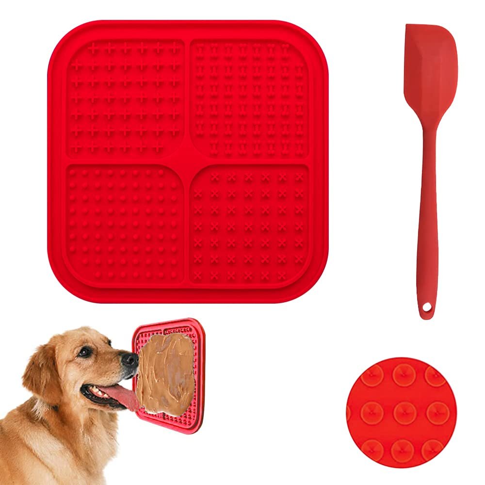 Dog Lick Pad with Silicone Spatula