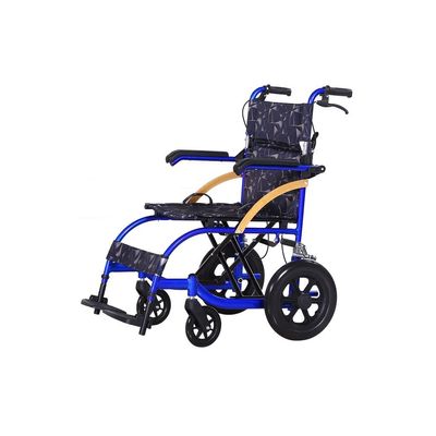 ZZTWER Lightweight Folding Transport Wheelchair with Flip-Back Armrests, Color B