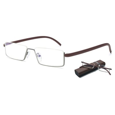 VEVESMUNDO Blue-Light Reading Glasses with Case, Brown, +1.0
