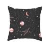 Lieson Decorative Pillow Cover for Kids' Room, 16 x 16 in, Dark Gray and Pink Planet Moon, Polyester view 1