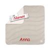 LÄSSIG Personalized Baby Blanket with Name, Embroidered GOTS Cuddle Blanket, 80 x 80 cm, Striped Grey view 1