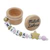 Personalized Wooden Milk Tooth Box, Girl, Gold/Pink Star view 1