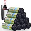 SENENQU 200 Count 30L Trash Bags with Drawstrings, Trash Can Liners with Carry Handles, Highly Leak-Resistant, 10 Rolls, 62 x 54 cm, Black view 1