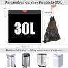SENENQU 200 Count 30L Trash Bags with Drawstrings, Trash Can Liners with Carry Handles, Highly Leak-Resistant, 10 Rolls, 62 x 54 cm, Black view 2
