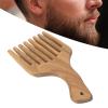 Sandalwood Wooden Comb with Long Teeth, Detangling Comb for Afro-Textured Hair and Beards, Ergonomic Handle for Men and Women view 2