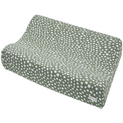 Meyco Changing Pad Cover 50 x 70 cm, Knitted Fitted Sheet, Cheetah Forest Green