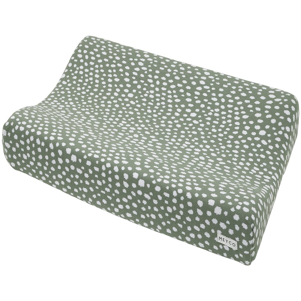 Meyco Changing Pad Cover 50 x 70 cm, Knitted Fitted Sheet, Cheetah Forest Green