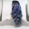 YTOOZ Lace Front Wig Big Wave Supreme, Glueless, 150% Density, Synthetic Blue Hair, 22 Inches view 3