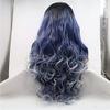 YTOOZ Lace Front Wig Big Wave Supreme, Glueless, 150% Density, Synthetic Blue Hair, 22 Inches view 4