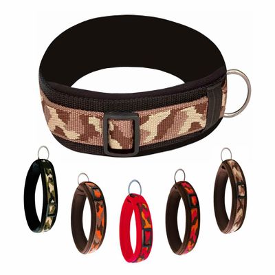 Buddypack Wide, Softly Padded Dog Collar (Brown-Cream, XS)