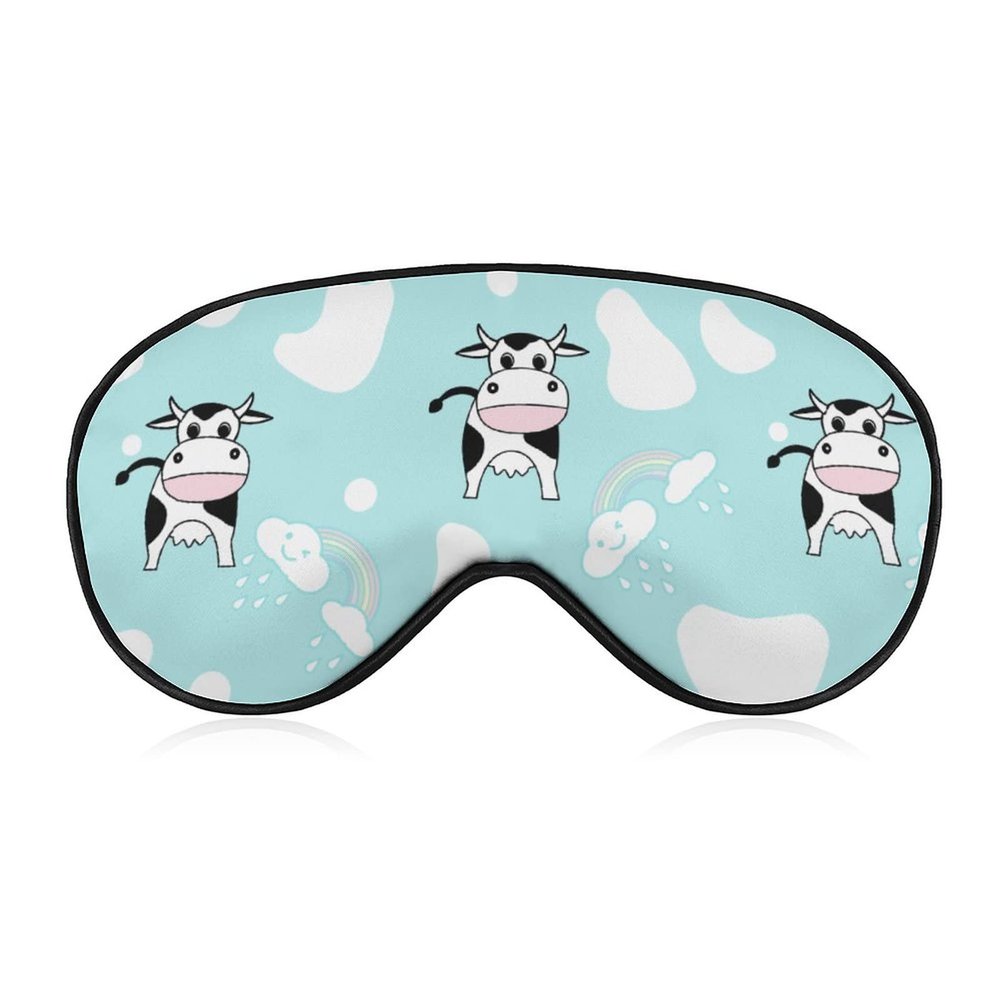 Rainbow and Cow Sleep Mask for Men, Women, Teens, and Children