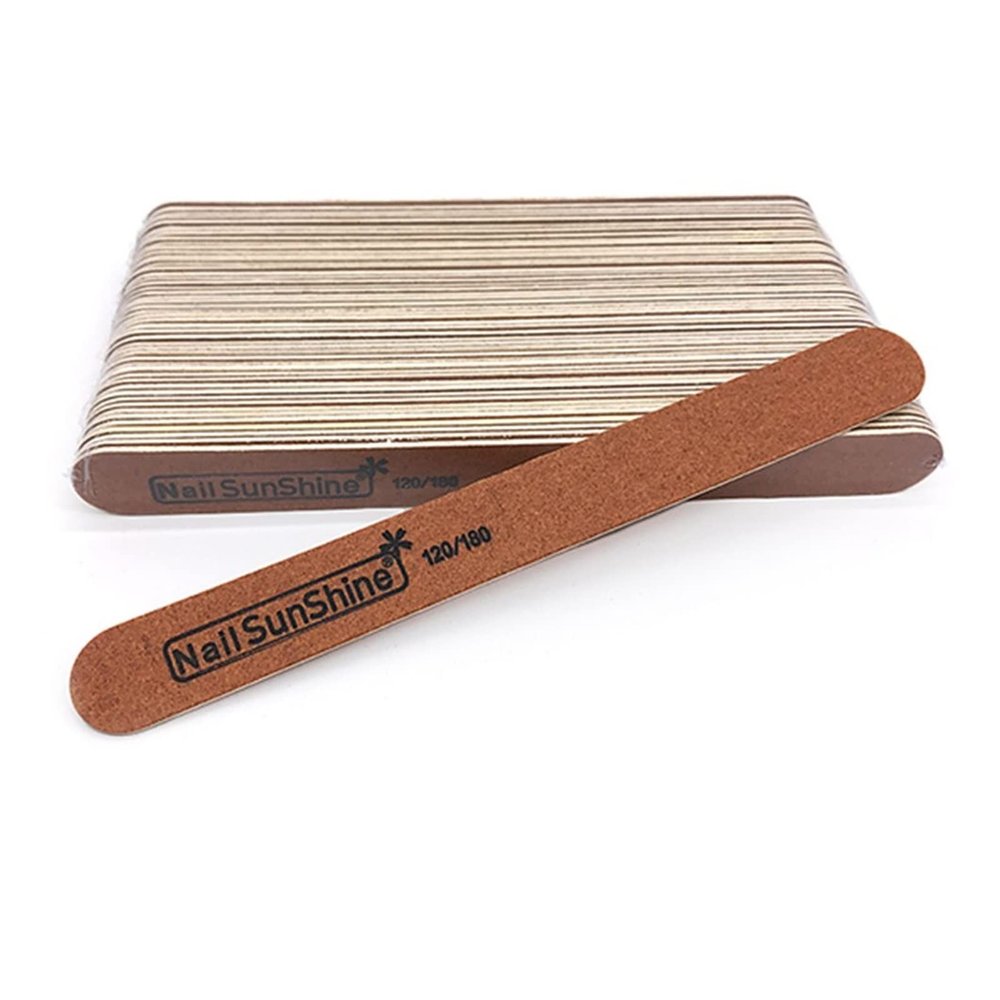 TYUTYU Portable Thick Double-Sided Wooden Nail Files, Brown