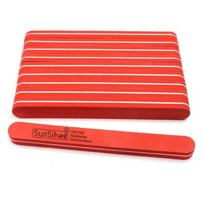 TYUTYU 10-Piece Professional Nail File Set, 100/180 Grit, Orange