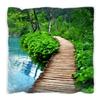 Wallario Decorative Cushion 40 x 40 cm, Forest Path, Soft Plush Surface view 1
