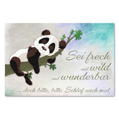 Postereck 3938 Panda Sleep Quote Nursery Wall Art – Canvas, 60 x 40 cm