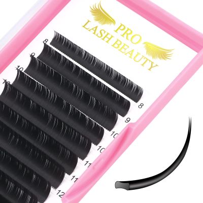 Ellipse Flat Lash Extensions, Matte Black, 0.15 mm, C Curl, 8–15 mm Mix