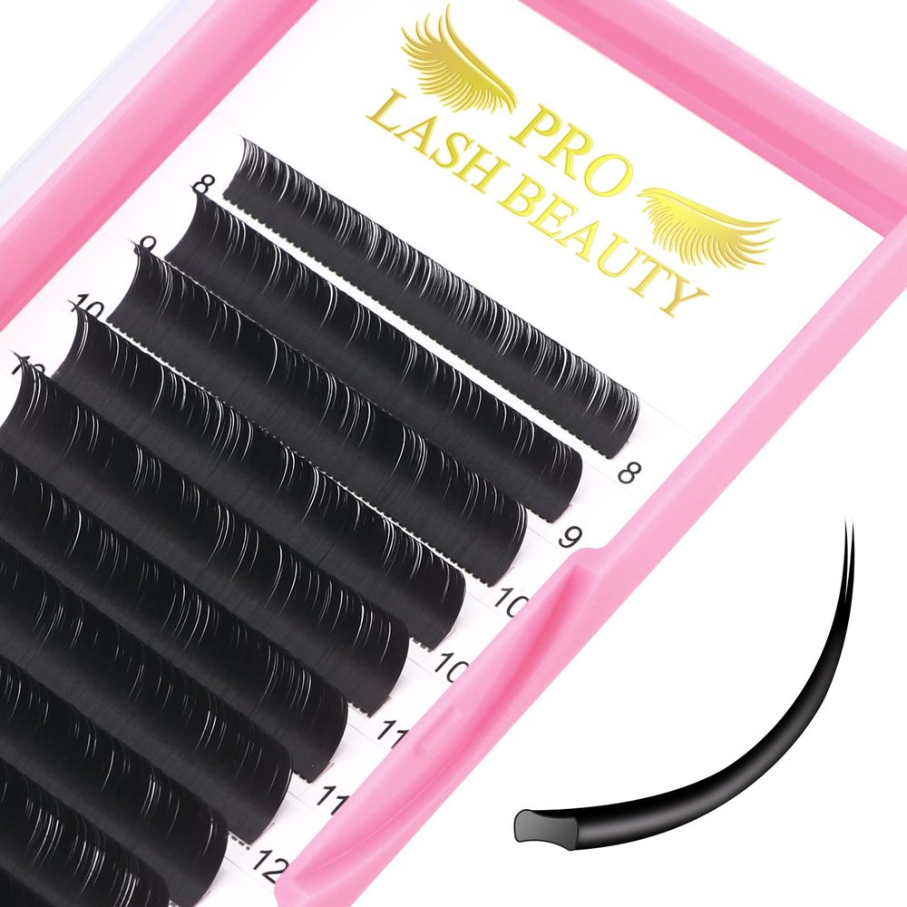 Ellipse Flat Lash Extensions, Matte Black, 0.15 mm, C Curl, 8–15 mm Mix