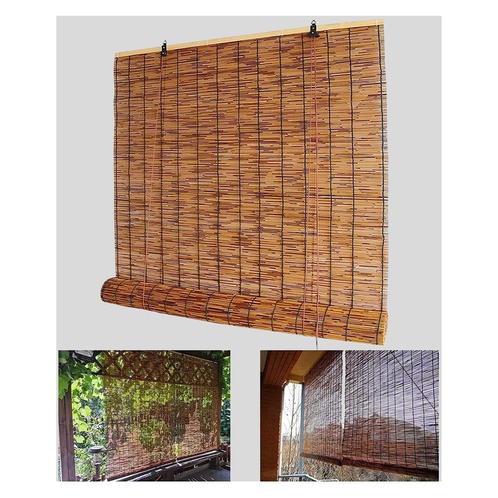 BcofoA Bamboo Roller Blinds, Natural Reed Curtain