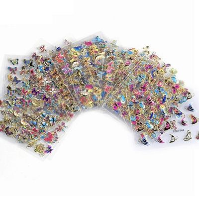 MXXHFC 30 Sheets 3D Butterfly Nail Stickers, Assorted Colors, Nail Art Decoration (NL44-24 pcs) (Nl27)