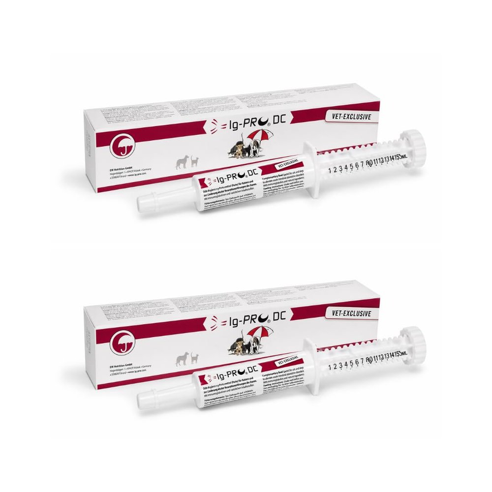 Selectavet Ig-PRO DC | Twin Pack | 2 x 15 mL | Dietary Supplementary Feed for Dogs and Cats | With Essential Vitamins