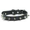 HALFSUMO Adjustable Black PU Leather Dog Collar, M view 1
