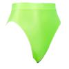 Agoky Women's Transparent Low-Rise Crotchless Zipper Panty, Fluorescent Green, C/XL view 2