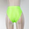 Agoky Women's Transparent Low-Rise Crotchless Zipper Panty, Fluorescent Green, C/XL view 4