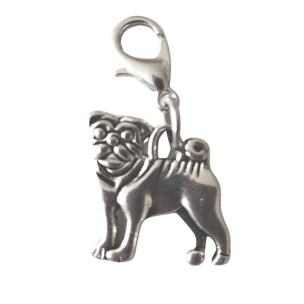 Ulrike Schmitt Pug Dog Charm Pendant with Carabiner Hook