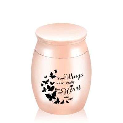 LZHLMCL Butterfly Memorial Urn for Ashes, Rose Gold, 30 x 40 mm