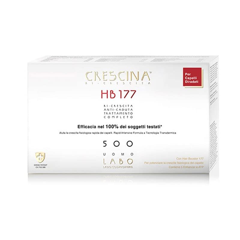 Crescina Transdermic Re-Growth and Anti-Hair Loss HB 177 Hair Booster Treatment for Hair Regrowth 500, Men, 20 + 20 Vials