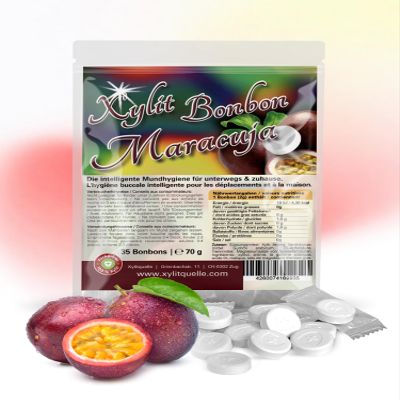 Xylitol Passion Fruit Candies, Bye-Bye Cavities: Sugar-Free with 100% Xylitol, 35 Pieces