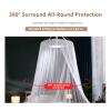 TRGCJGH Grey Princess Round Hoop Mosquito Net Canopy for Single to King-Size Beds, 110 in view 3